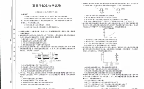 辽宁省县级重点高中协作体2023-2024学年高三上学期末考试生物试题_2024届辽宁省县级重点高中协作体高三上学期末考试_辽宁省县级重点高中协作体2024届高三上学期末考试生物