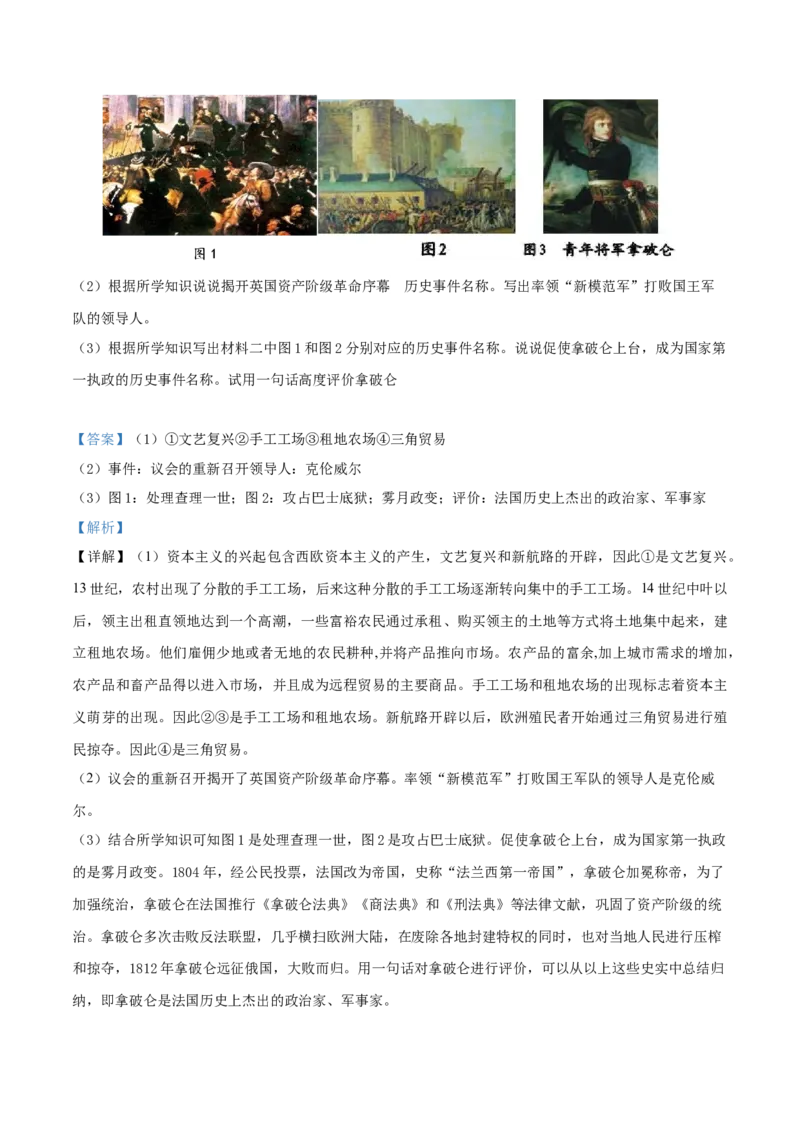 精品解析：四川省乐山市2019年中考历史试题（解析版）_中考真题_6.历史中考真题2015-2024年_地区卷_乐山历史（17-21）