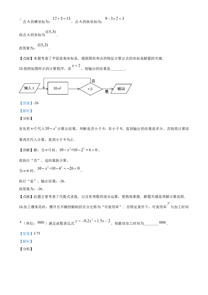 精品解析：江苏省连云港市2020年中考数学试题（解析版）_中考真题_2.数学中考真题2015-2024年_2020全国多省多地中考数学真题126份