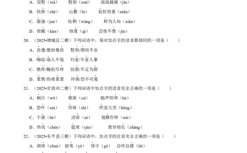 2026年中考语文常考考点专题之字音_162026年中考七科常考考点专题资料_001中考语文常考考点专题
