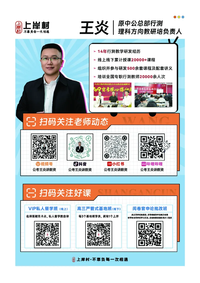 《上岸村&middot;一卡通》数量（王炎）_2026考公资料_（28）上岸村合集（司马、章晓铭、王永恒、天晓、忠政、丁旭等）_2026年上岸村国省考行测申论一卡通_讲义