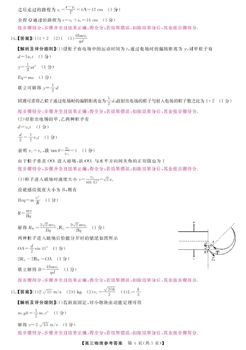 25届高三2月14-15日联考-物理答案_2025年2月_250219河南省金科大联考2024-2025学年高三下学期2月质量检测_河南省部分学校2024-2025学年高三下学期2月质量检测物理试卷（PDF版，含答案）