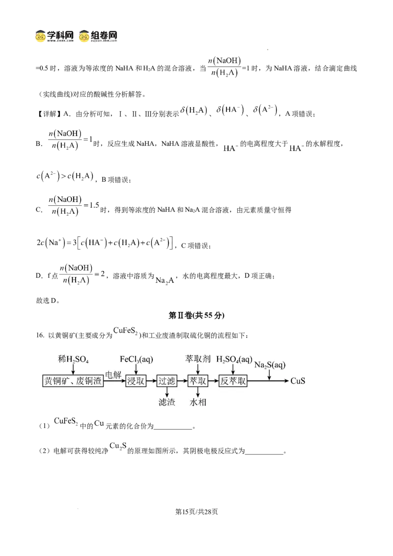 东北育才学校2025-2026学年高三上学期第一次模拟化学答案_2025年9月_250907辽宁省沈阳市东北育才学校2025-2026学年高三上学期第一次模拟考试（全科）