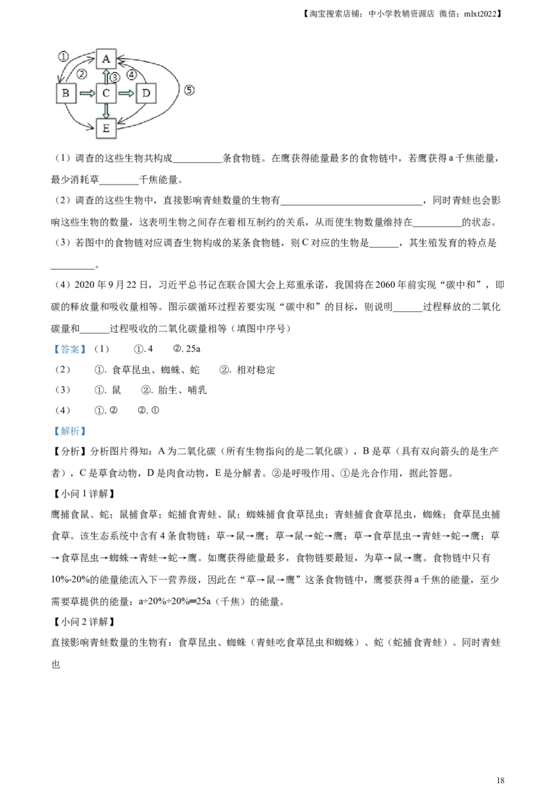 精品解析：山东省枣庄市2021年中考生物试题（解析版）_中考真题_8.生物中考真题2015-2024年_地区卷_山东省_枣庄生物10-22缺20