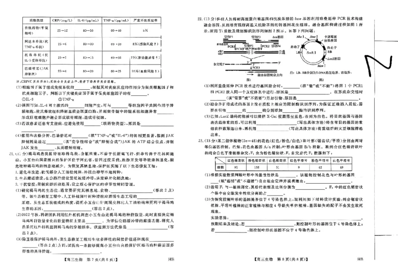 2025届河北省高三下学期金科大联考5月份质量检测生物试卷_2025年5月_0521河北省金科大联考2025届高三下学期5月份质量检测_2025届河北省高三下学期金科大联考5月份质量检测生物试卷