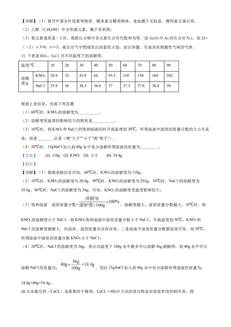 精品解析：四川省广安市2020年中考化学试题（解析版）_中考真题_5.化学中考真题2015-2024年_2020中考化学真题（113份）_2020年中考真题精品解析化学（四川广安卷）精编word版