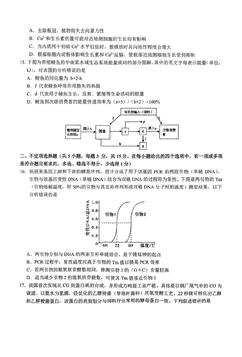 东北师大附中2025届高三下学期期初考试-生物试题+答案_2025年2月_250224吉林省长春市东北师范大学附属中学2024-2025学年高三下学期开学考试