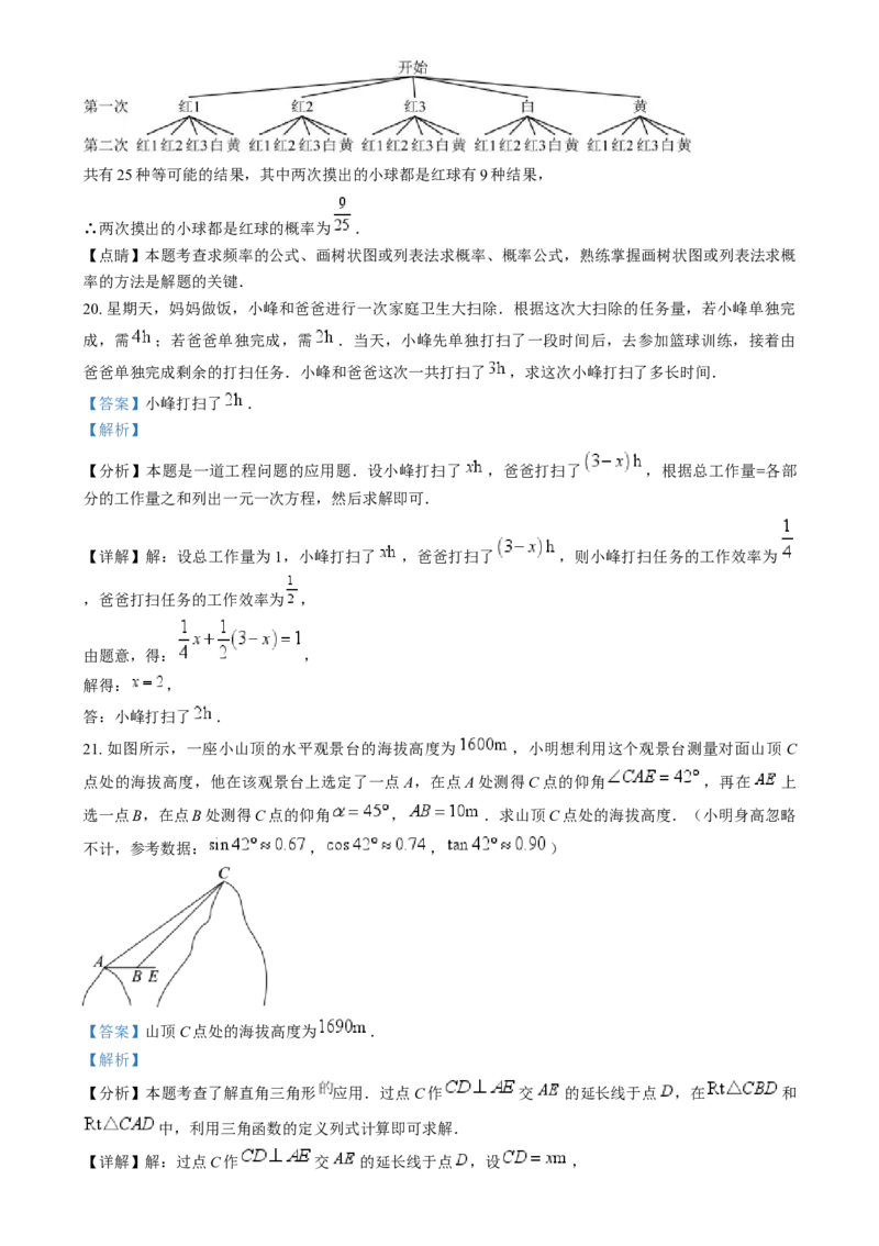 精品解析：2024年陕西省中考数学试题（解析版）_中考真题_2.数学中考真题2015-2024年_2024中考数学真题