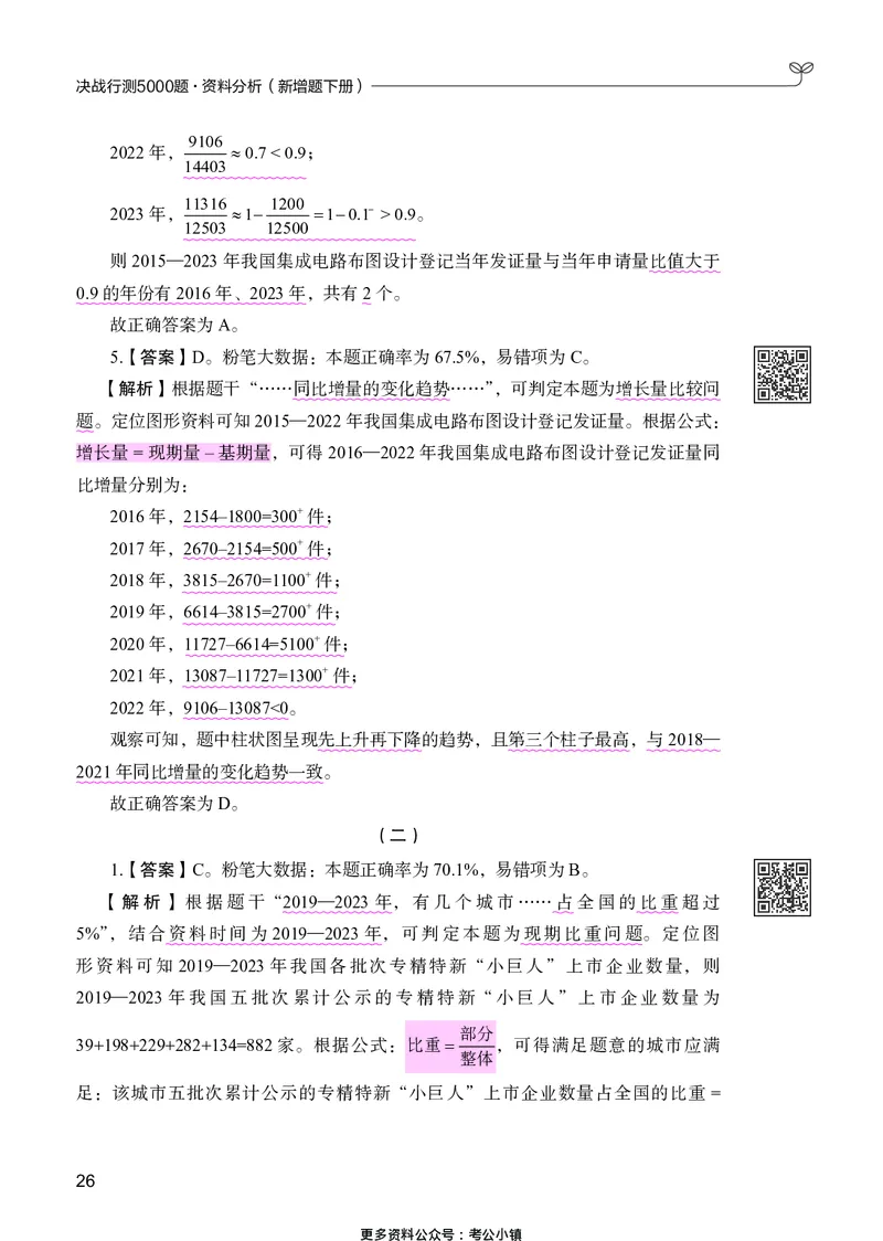 资料分析下册_2026考公资料_26行测5000+申论100一定先转存网盘_行测5000题持续更新_新增25国省考行测真题（新增题部分）_下册各模块答案解析
