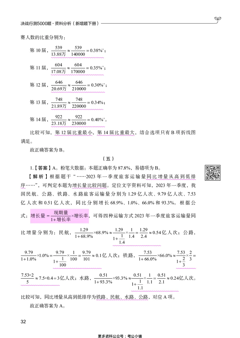 资料分析下册_2026考公资料_26行测5000+申论100一定先转存网盘_行测5000题持续更新_新增25国省考行测真题（新增题部分）_下册各模块答案解析