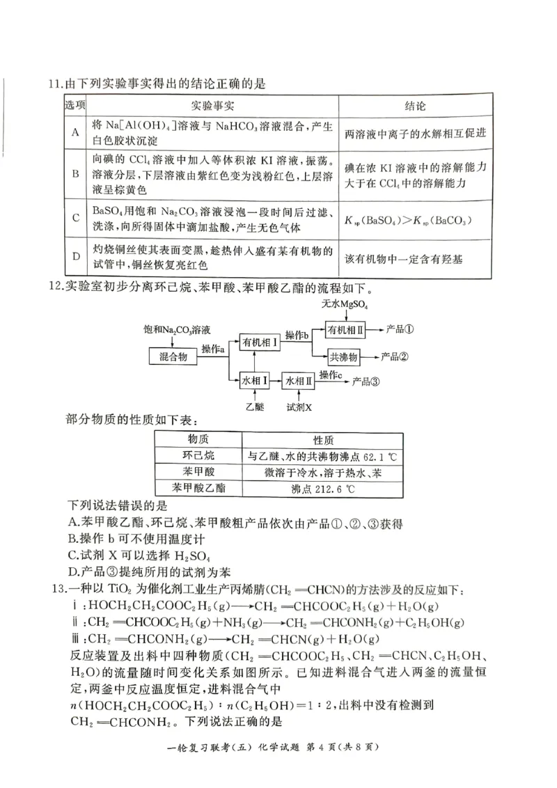化学_2025年1月_250117百师联盟2025届高三一轮复习联考（五）（全科）_百师联盟2025届高三一轮复习联考（五）化学