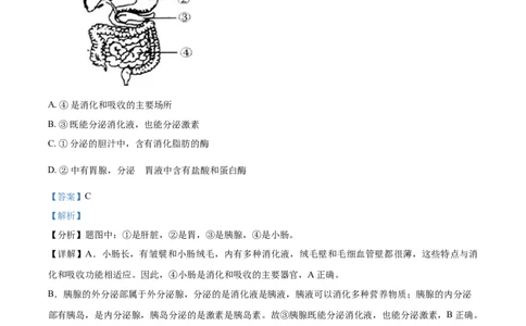 精品解析：湖北省鄂州市2021年中考生物试题（解析版）_中考真题_8.生物中考真题2015-2024年_2021中考生物真题64份_2021湖北_精品解析：湖北省鄂州市2021年中考生物试题