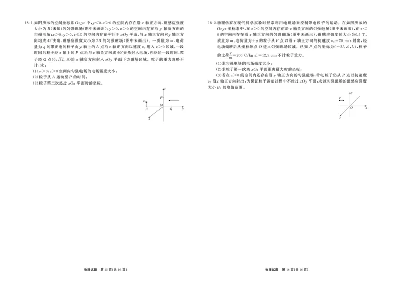 2025.2齐鲁名校大联考高三物理同类训练题正文_2025年2月_250218山东省齐鲁名校2025届高三下学期第五次学业水平联合检测