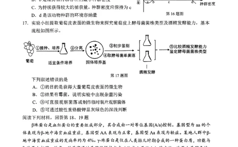 2025年5月浙江省温州市高三下学期三模生物_2025年5月_250512浙江省温州市普通高中2025届高三第三次适应性考试（温州三模）（全科）_温州市普通高中2025届高三第三次适应性考试生物