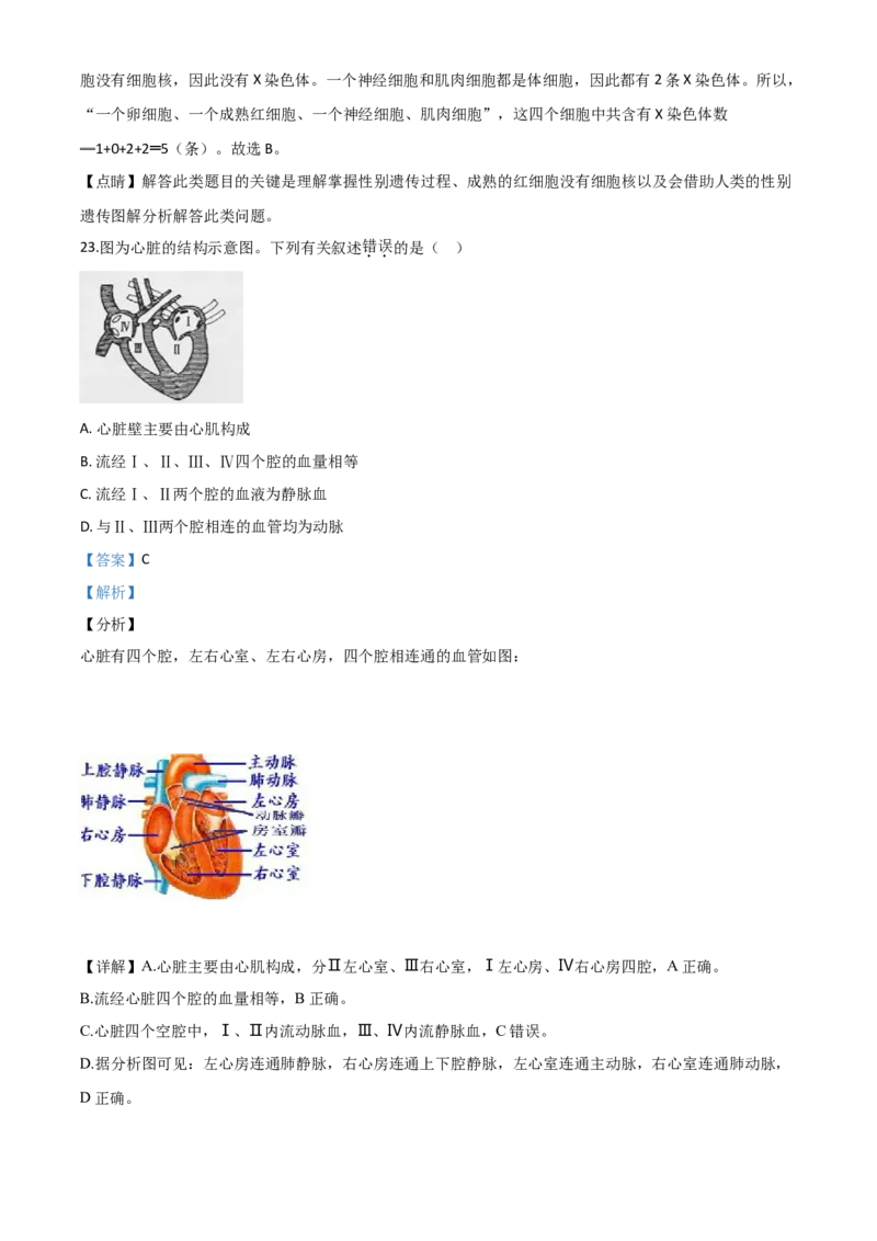 精品解析：湖南省邵阳市2020年中考生物试题（解析版）_中考真题_8.生物中考真题2015-2024年_2020生物真题74份_2020年中考真题解析生物(湖南邵阳卷)精编word版