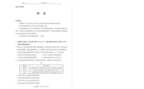 历史_2025年4月_250416山西省2025年高考考前适应性测试（冲刺卷）（山西省二模）_2025年山西高考省二模（冲刺卷）历史