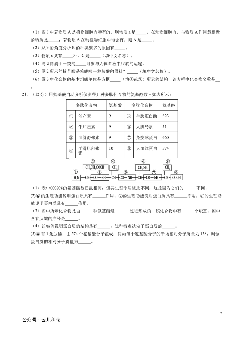 高一生物第一次月考卷（考试版A4）测试范围：1~2章（北京专用）_1多考区联考试卷_0924黄金卷：2024-2025学年高一上学期第一次月考9科word解析版含答题卡（北京专用）