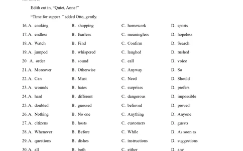 精品解析：2024年江苏省扬州市中考英语真题（原卷版）_中考真题_3.英语中考真题2015-2024年_2024中考英语真题_精品解析：2024年江苏省扬州市中考英语真题