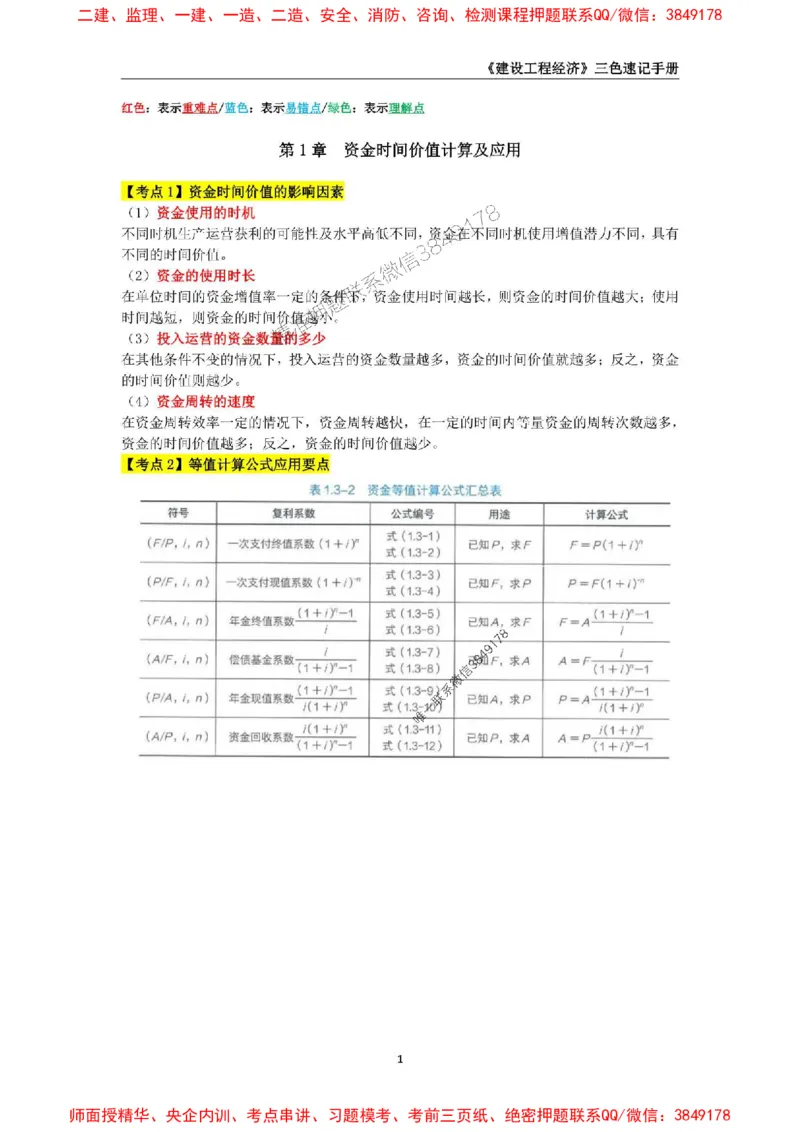 2025年一级建造师《建设工程经济》三色速记手册_2026年一级建造师_2026年一建经济_2025年一建经济SVIP_01-精华文档✿电子教材✿历年真题_27-经济《三色速记手册》SMR推荐