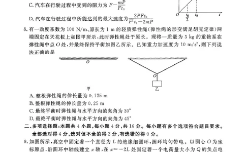 2025届山东部分学校高三下学期4月模考物理试题_2025年4月_250408衡水金卷2025届高三年级4月份模拟考（全科）_衡水金卷2025届高三年级4月份模拟考物理试题