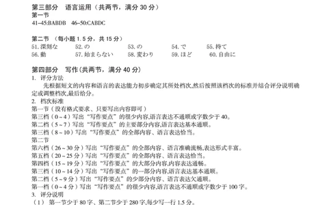 1号卷&middot;A10联盟2025届高三5月最后一卷日语答案_2025年5月_250519安徽省1号卷&middot;A10联盟2025届高三5月最后一卷（全科）