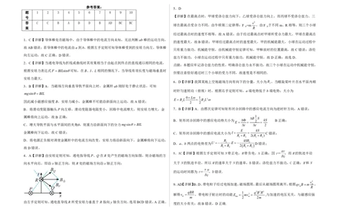2024-2025学年度张家口市第一中学高三年级高考第一次模拟物理答案_2025年3月_250302河北省张家口市第一中学2025届高三下学期一模试题（全科）