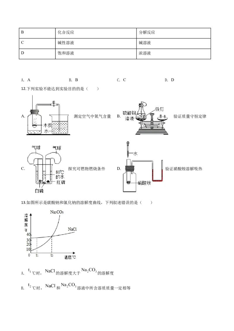 精品解析：江苏省无锡市2019年中考化学试题（原卷版）_中考真题_5.化学中考真题2015-2024年_2019中考真题卷（140份）_2019年中考真题精品解析化学（江苏省无锡市）精编word版