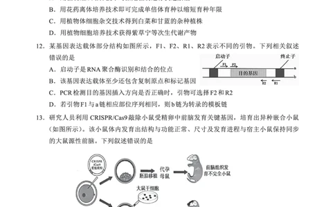 N生物试卷：全国名校联盟2026届高三开学模拟考_2025年8月_250831内蒙古-全国名校联盟2026届高三联合开学摸底考试（全科）_N电子试卷：全国名校联盟2026届高三开学模拟考