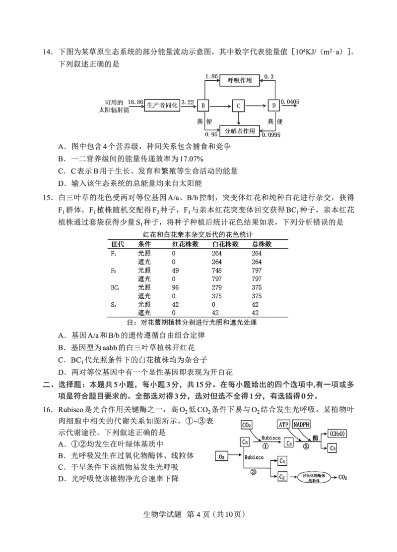 N生物试卷：全国名校联盟2026届高三开学模拟考_2025年8月_250831内蒙古-全国名校联盟2026届高三联合开学摸底考试（全科）_N电子试卷：全国名校联盟2026届高三开学模拟考