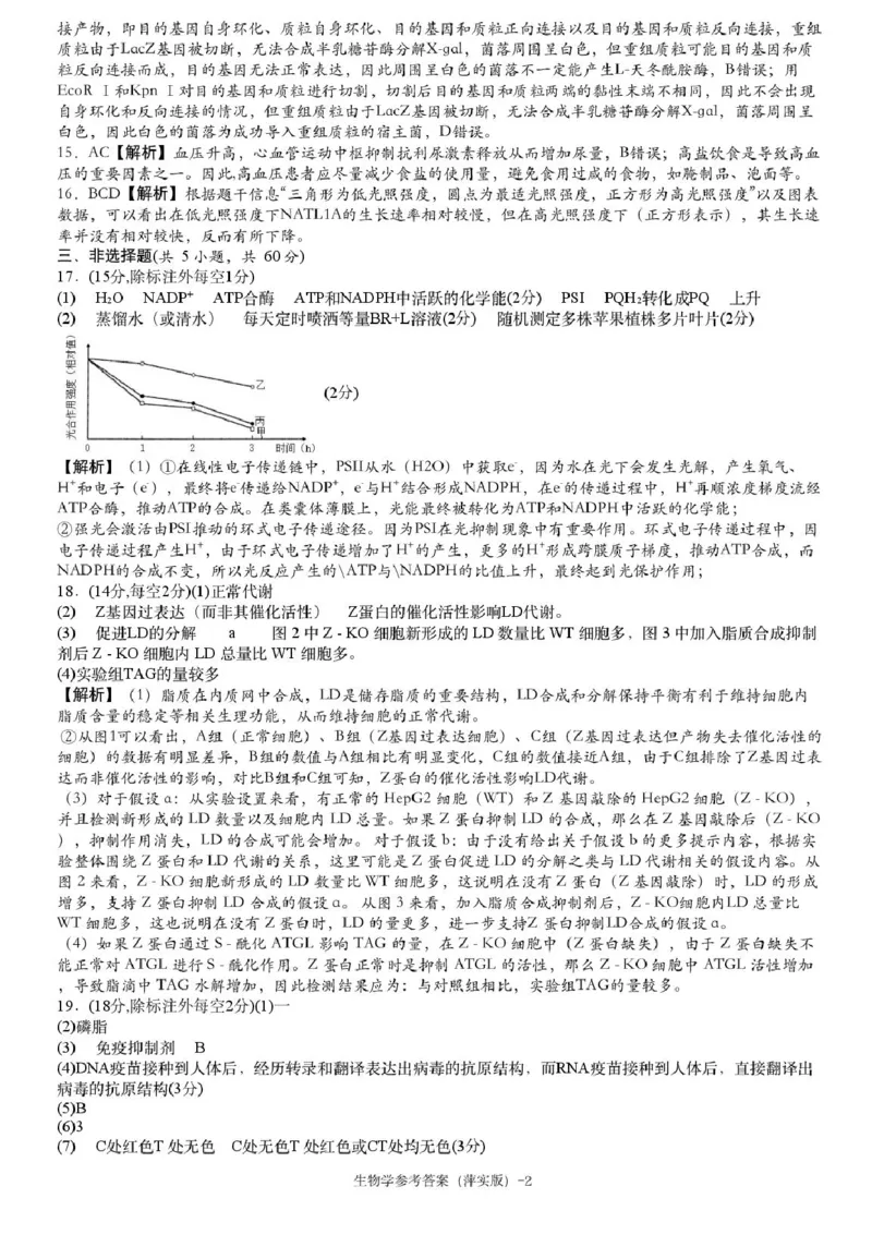 2025届江西省炎德英才萍乡实验大联考高三模拟考试（一）生物试题+答案_2025年3月_250315江西省2025届炎德英才萍乡实验大联考高三模拟考试（一）（全科）