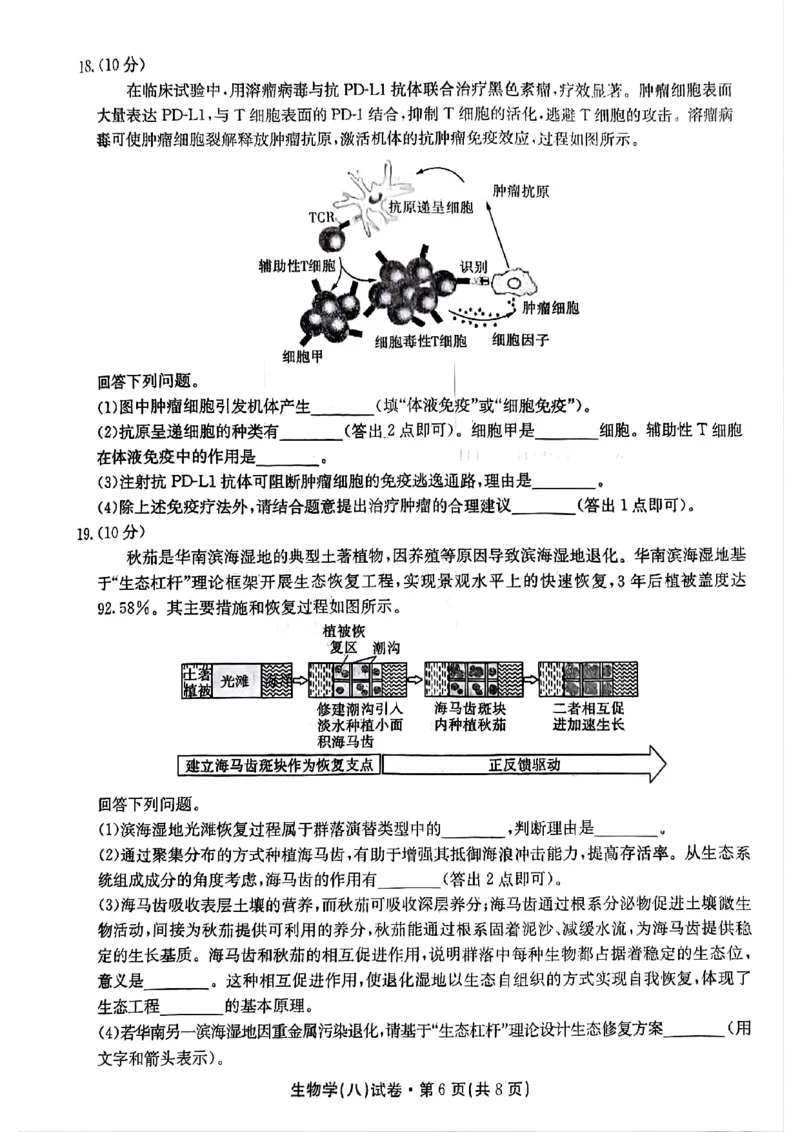 2025届云南名校月考（八）生物_2025年5月_250511云南省名校联盟2025届高三月考（八）（全）