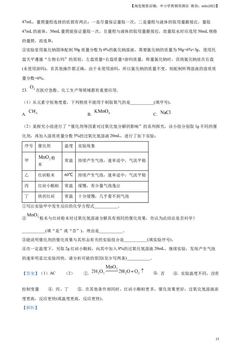 精品解析：2024年重庆市中考化学真题（A卷）（解析版）_中考真题_5.化学中考真题2015-2024年_2024年中考化学真题_精品解析：2024年重庆市中考化学真题（A卷）