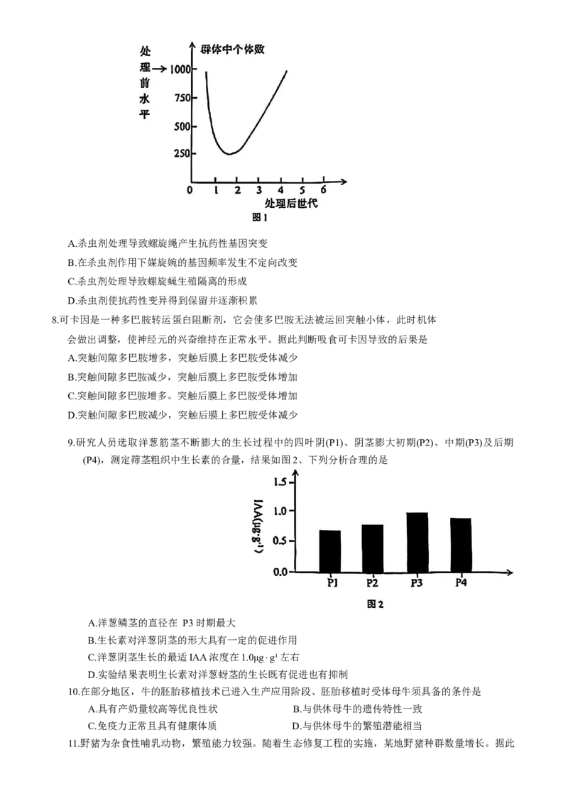 2025届广东省深圳市高三下学期第一次调研考试生物学试题（含答案）_2025年2月_2502202025届广东省深圳市高三下学期第一次调研考试（全科）