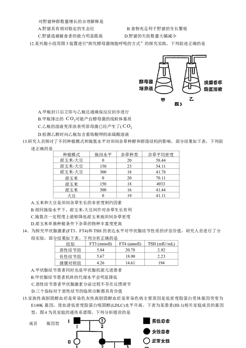 2025届广东省深圳市高三下学期第一次调研考试生物学试题（含答案）_2025年2月_2502202025届广东省深圳市高三下学期第一次调研考试（全科）