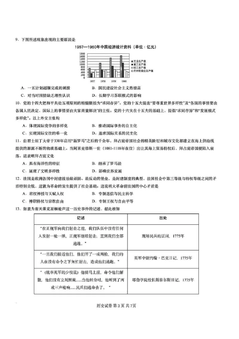历史+答案_2025年2月_2502052025届湖南长郡二十校联盟高三上学期第二次预热演练_湖南2025届新高考教学教研联盟(长郡二十校)高三第二次预热演练历史