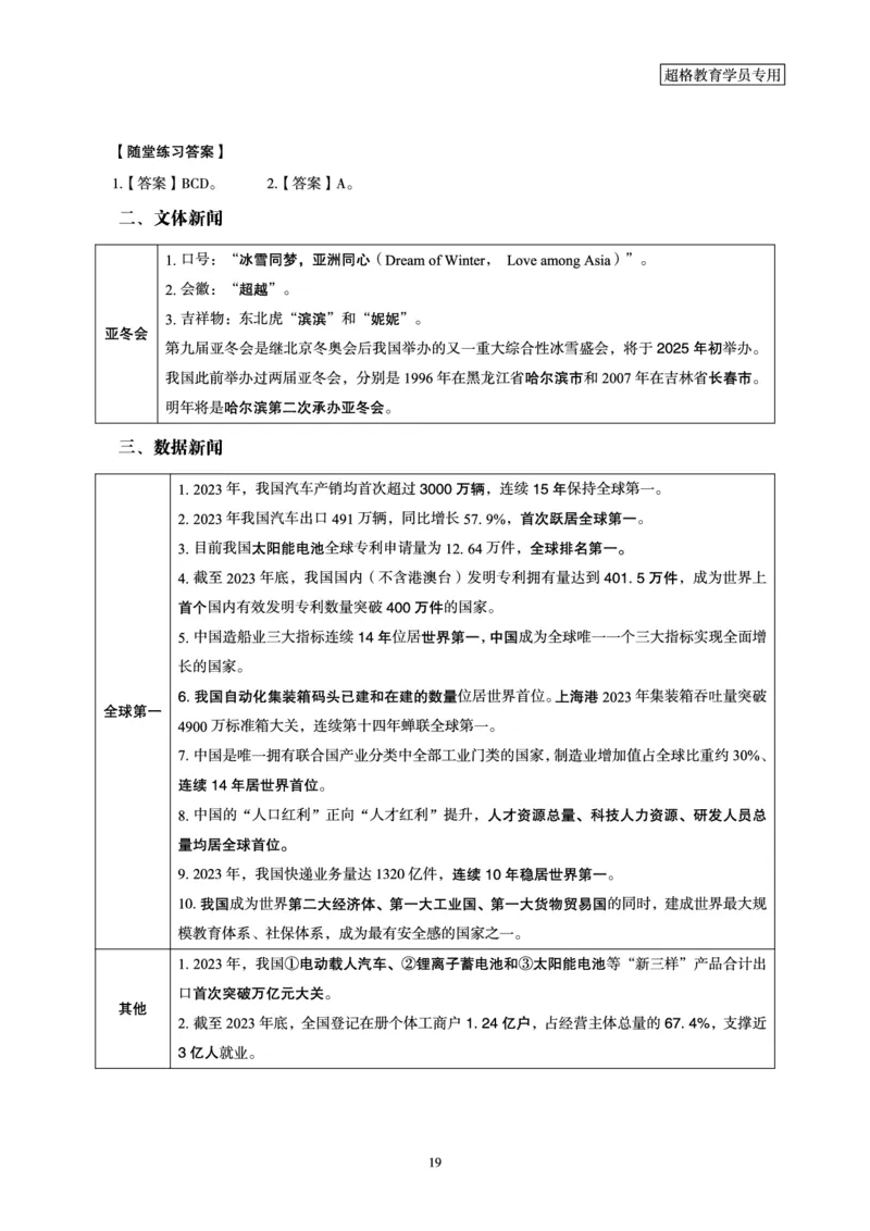 超格考前冲刺前瞻课（24年1、2月份热点盘点）讲义__2026考公资料_（05）超格_超格时政_超格全国时政重点+重要会议讲话+720题