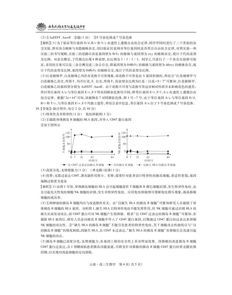 云南民族大学附属高级中学2026届高三联考卷（二）生物答案_2025年10月_12026年试卷教辅资源等多个文件_251018云南民族大学附属高级中学2026届高三联考卷（二）（全科）