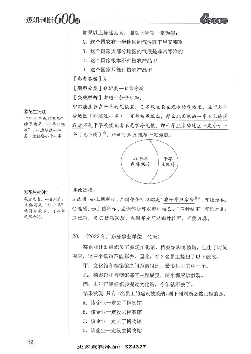 逻辑判断600题--解析_26吉林考备考资料包_11省考刷题包_28逻辑判断600题