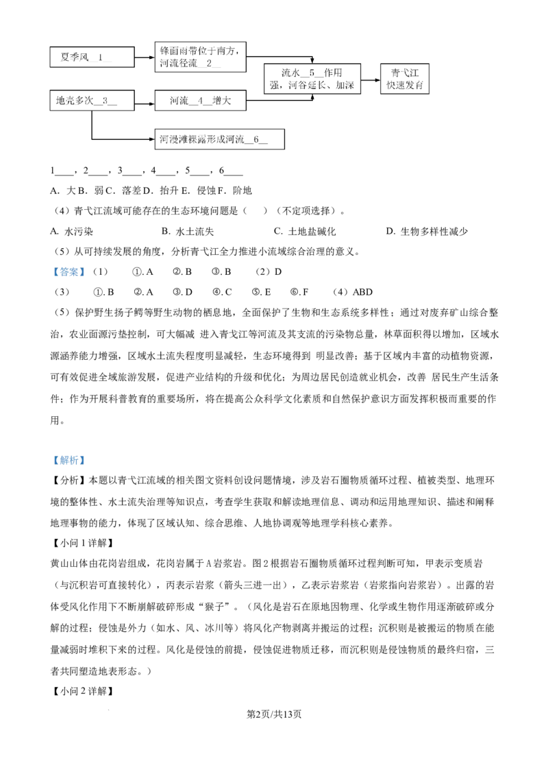 上海市崇明区2025届高三第二次模拟考试地理答案_2025年4月_250407上海市崇明区2025届高三第二次模拟考试_上海市崇明区2025届高三第二次模拟考试地理