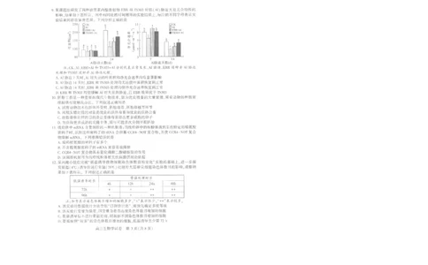 25届武汉市二月调考生物试卷_2025年2月_250228武汉市2025届高中毕业生二月调研考试（全科）_武汉市2025届高中毕业生二月调研考试生物