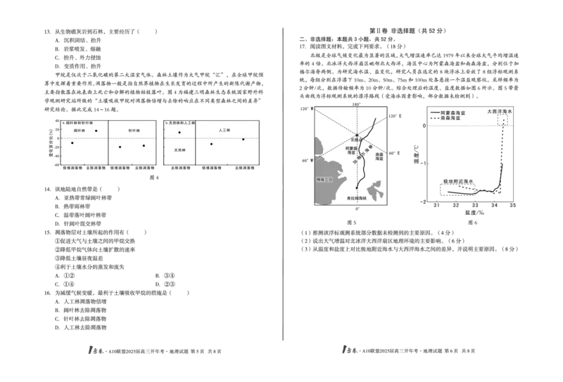 [8开]1号卷&middot;A10联盟2025届高三开年考地理_2025年2月_250209安徽A10联盟2025届高三开年考（全科）_1号卷&middot;A10联盟2025届高三开年考地理