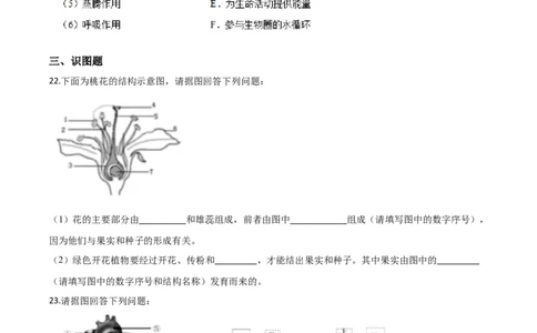 精品解析：辽宁省沈阳市2020年中考生物试题（原卷版）_中考真题_8.生物中考真题2015-2024年_2020生物真题74份_2020年中考真题精品解析生物（辽宁沈阳卷）精编word版