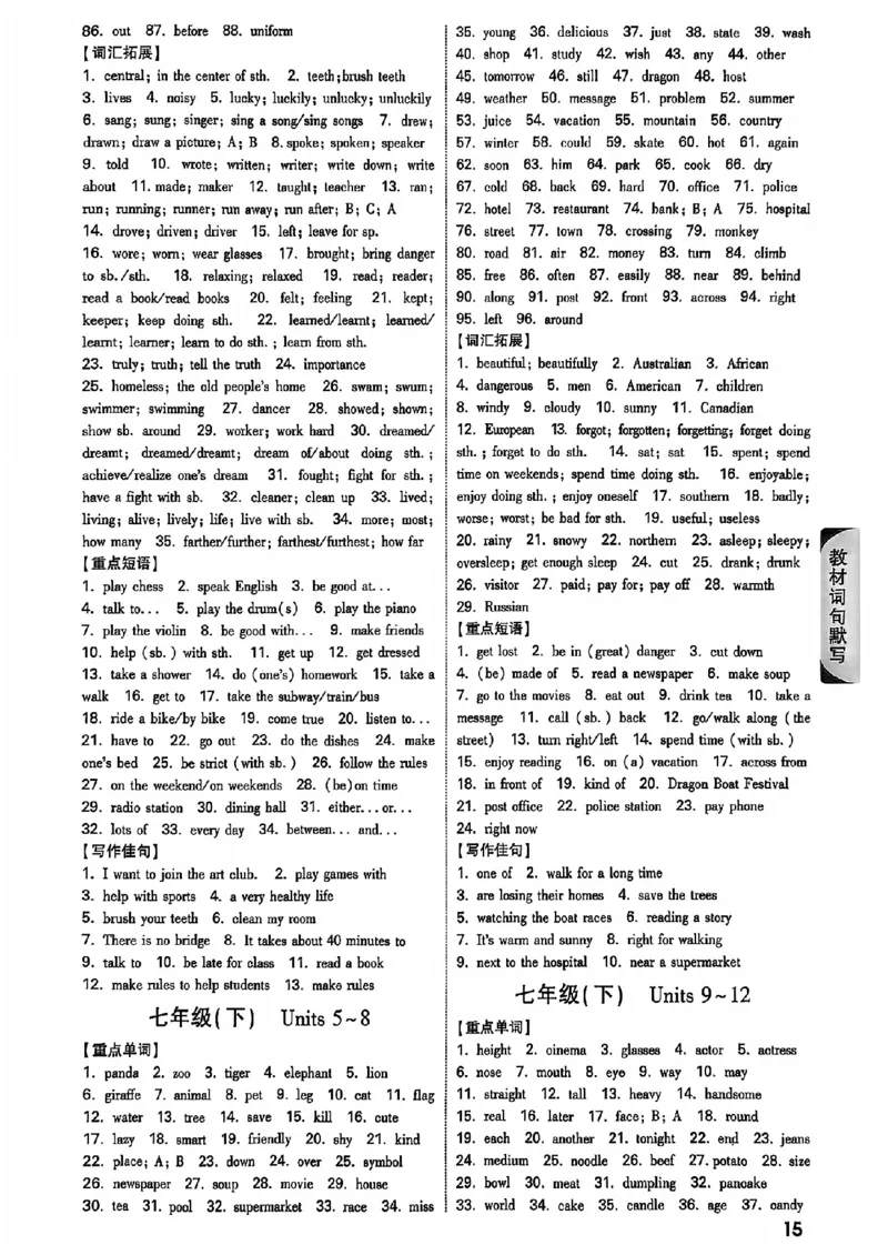 2026辽宁万唯试题研究（英语-5参考答案）_26《万唯中考试题研究》辽宁_2026《辽宁万唯试题研究》英语