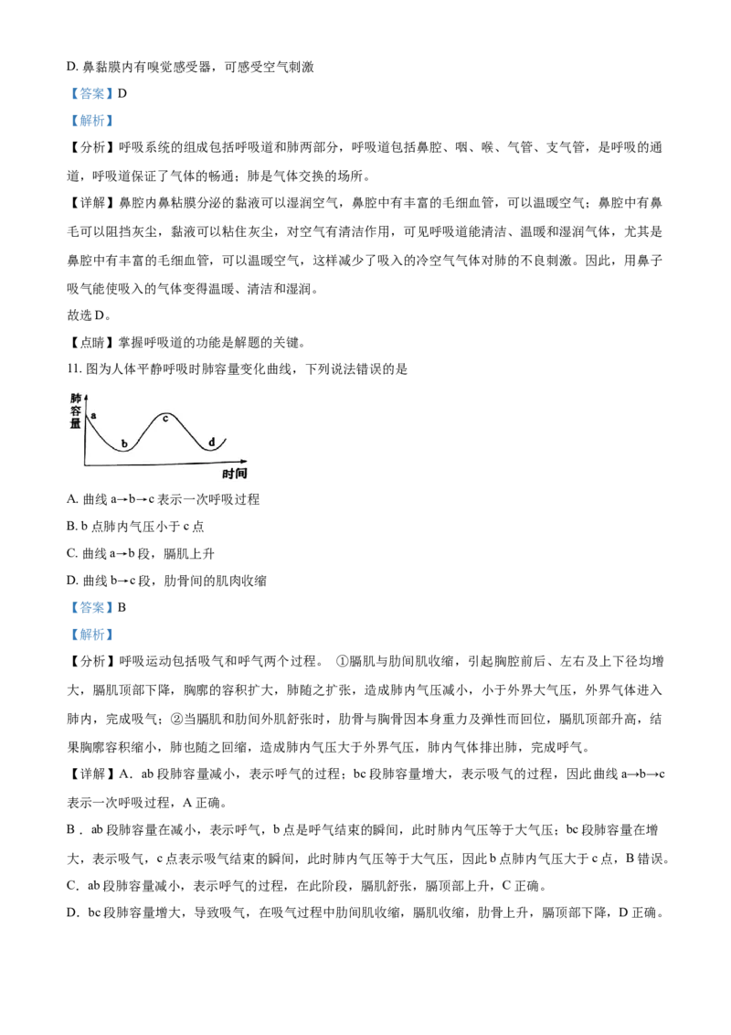 精品解析：山东省聊城市2021年中考生物试题（解析版）_中考真题_8.生物中考真题2015-2024年_2021中考生物真题64份_2021山东省_精品解析：山东省聊城市2021年中考生物试题