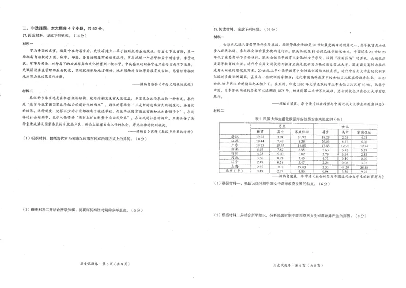 云南省曲靖市2025届高三上学期第一次教学质量监测历史_2025年1月_250125云南省曲靖市2025届高三上学期第一次教学质量监测（全科）