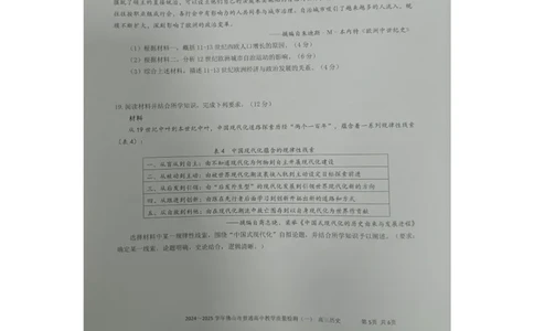 2025届广东省佛山市高三上学期教学质量检测（一）历史试卷_2025年1月_250117广东省2025届佛山市高三上学期一模（全科）_2025届广东省佛山市高三上学期一模历史试卷