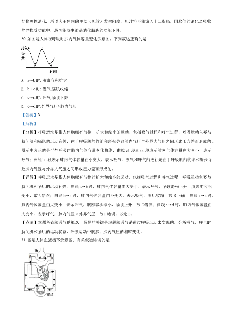 精品解析：全国省级联考广东省2018年初中学业考试生物试题（解析版）_中考真题_8.生物中考真题2015-2024年_地区卷_广东中考生物11-22