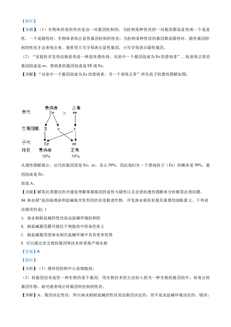 精品解析：全国省级联考广东省2018年初中学业考试生物试题（解析版）_中考真题_8.生物中考真题2015-2024年_地区卷_广东中考生物11-22