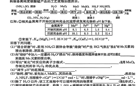 三晋卓越联盟&middot;2024-2025学年高三5月质量检测卷(25-X-635C)化学（A）_2025年5月_250525山西三晋卓越联盟&middot;2024-2025学年高三5月质量检测卷(25-X-635C)（全科）