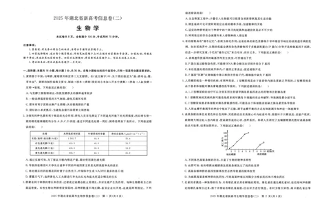 2025年湖北省新高考信息卷（二）生物_2025年5月_2505142025年湖北省新高考信息卷（二）（全科）